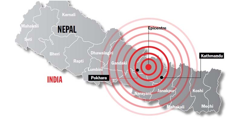വടക്കന്‍ നേപ്പാളില്‍ ഭൂചലനം; റിക്ടര്‍ സ്‌കെയിലില്‍ 4.8 തീവ്രത
