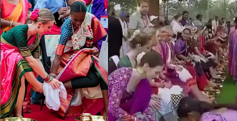 പിന്നാക്ക വിഭാഗത്തിലെ സ്ത്രീകളെകൊണ്ട് മിസ് വേള്‍ഡ് മത്സരാര്‍ഥികളുടെ കാല്‍ കഴുകിച്ചു