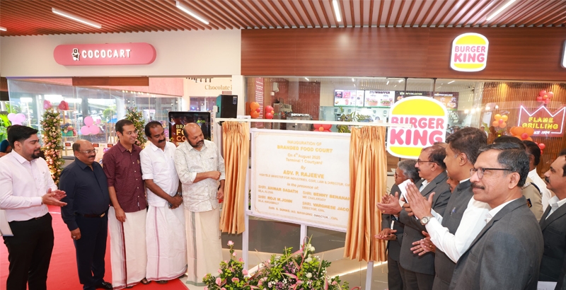 ആഗമന യാത്രക്കാര്‍ക്ക് കൂടുതല്‍ സൗകര്യങ്ങളുമായി സിയാല്‍; ബ്രാന്‍ഡഡ് ഫൂഡ് കോര്‍ട്ട് മന്ത്രി പി രാജീവ്  ഉദ്ഘാടനം ചെയ്തു