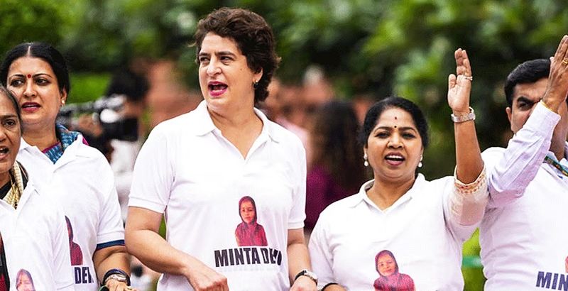 മിന്റ ദേവി, കന്നിവോട്ടര്‍, 124 വയസ്സ്, യുവതി; ടി ഷര്‍ട്ട് പ്രതിഷേധവുമായി പ്രതിപക്ഷം