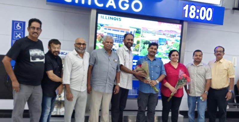 എം സ്വരാജിനും എസ് ഹരീഷിനും ഷിക്കാഗോയില്‍ സ്വീകരണം നല്‍കി