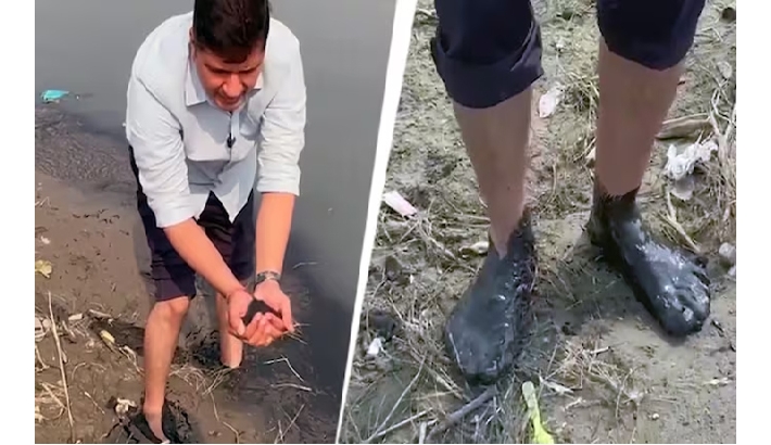 മോഡി ആചാരപരമായി മുങ്ങിക്കുളിച്ചത് 'വ്യാജ യമുന'യിലെന്ന് ആം ആദ്മി; മാലിന്യ കേന്ദ്രമാണ് നദിയെന്ന് തെളിവുമായി രംഗത്ത്