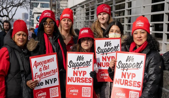 ന്യൂയോര്‍ക്കില്‍ നഴ്‌സുമാര്‍ പണിമുടക്കി; മംദാനിപിന്തുണ പ്രഖ്യാപിച്ചു