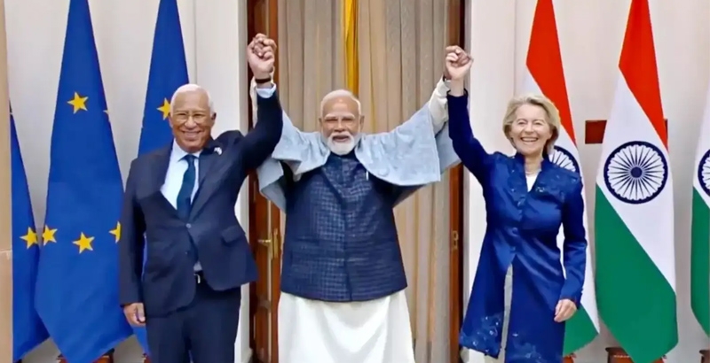 ചരിത്രനേട്ടം; ഇന്ത്യ-യൂറോപ്യൻ യൂണിയൻ സ്വതന്ത്ര വ്യാപാര കരാർ ഒപ്പുവച്ചു