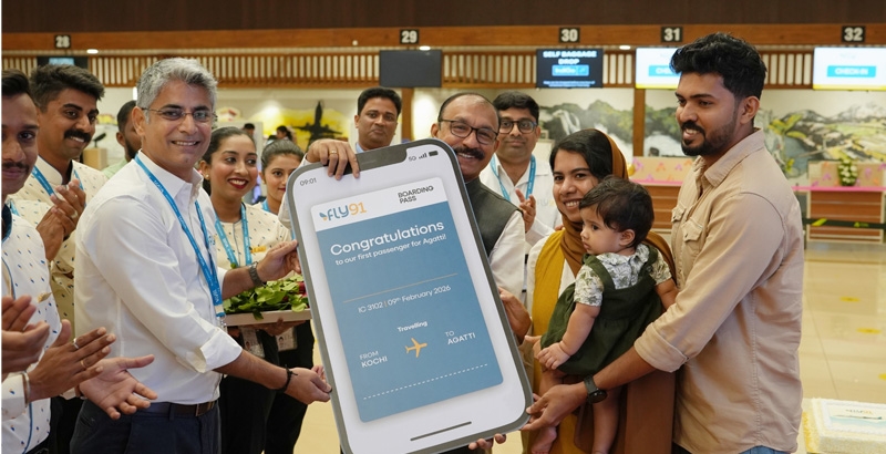 സിയാലിൽ പ്രവർത്തനമാരംഭിച്ച് ഫ്‌ളൈ 91 എയർലൈൻസ്; പുതിയ കൊച്ചി-ലക്ഷദ്വീപ് സർവീസിന് തുടക്കം