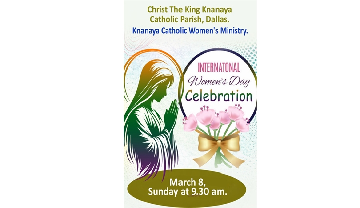 ഡാളസ്സ് വിമണ്സ് മിനിസ്ട്രി വനിതാ ദിനാഘോഷം മാര്ച്ച് 8ന് ഡാളസ്സ് വിമണ്സ് മിനിസ്ട്രി വനിതാ ദിനാഘോഷം മാര്ച്ച് 8ന്