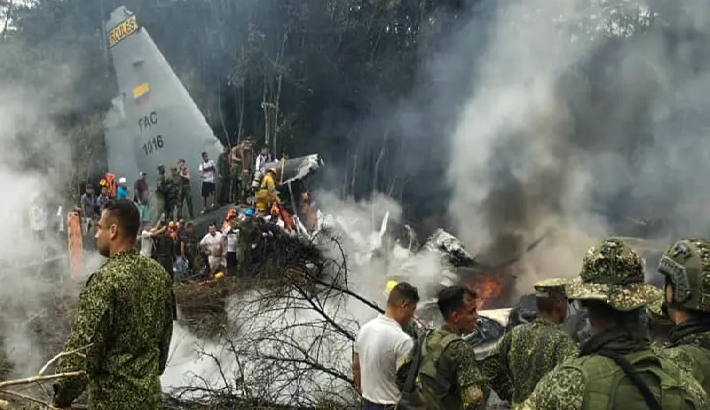 കൊളംബിയന്‍ സൈനിക വിമാനം തകര്‍ന്നുവീണ് 80 സൈനികര്‍ മരിച്ചു