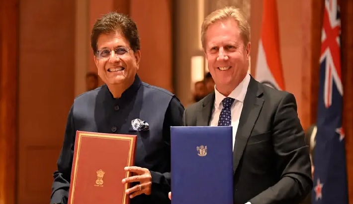 ഇന്ത്യയും ന്യൂസിലന്റും സ്വതന്ത്ര വ്യാപാര കരാറില്‍ ഒപ്പുവച്ചു