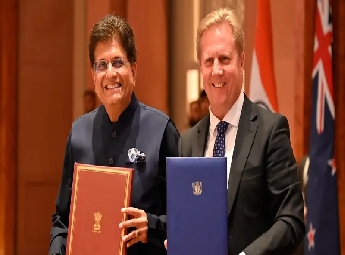 ഇന്ത്യയും ന്യൂസിലന്റും സ്വതന്ത്ര വ്യാപാര കരാറില്‍ ഒപ്പുവച്ചു