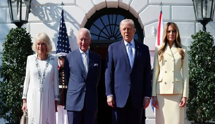 ട്രംപും മെലാനിയയും വൈറ്റ് ഹൗസിൽ കിംഗ് ചാൾസ് മൂന്നാമനെയും ക്വീൻ കമില്ലയെയും സ്വീകരിച്ചു