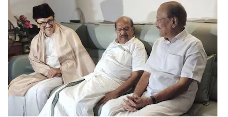 അമ്പലപ്പുഴയിലെ വിജയത്തിന് പിന്നാലെ ജി. സുധാകരൻ പാണക്കാട് തങ്ങളെയും കുഞ്ഞാലിക്കുട്ടിയെയും സന്ദർശിച്ചു