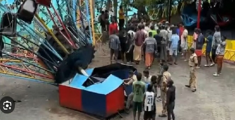 തിരുവനന്തപുരത്ത് അമ്യൂസ്മെന്റ് പാർക്കിലെ ആകാശത്തൊട്ടിൽ പൊട്ടിവീണു; നിരവധി പേർക്ക് പരിക്ക്