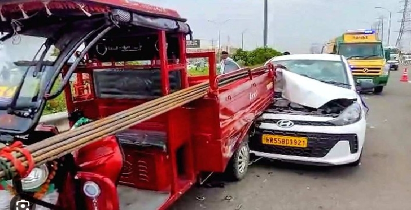 റിക്ഷയിൽ കൊണ്ടുപോയ കമ്പി പിന്നാലെ വന്ന കാറിൽ തുളച്ചുകയറി; ഡ്രൈവർക്ക് ദാരുണാന്ത്യം